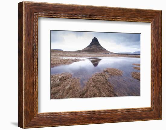 Reflection of Kirkjufell mountain on the Snaefellsnes Peninsula, Iceland-Rick Daley-Framed Photographic Print