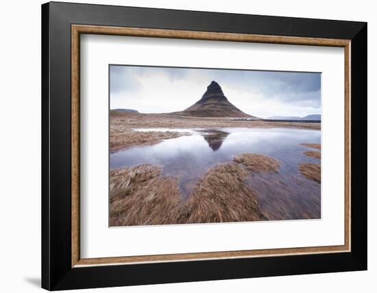 Reflection of Kirkjufell mountain on the Snaefellsnes Peninsula, Iceland-Rick Daley-Framed Photographic Print