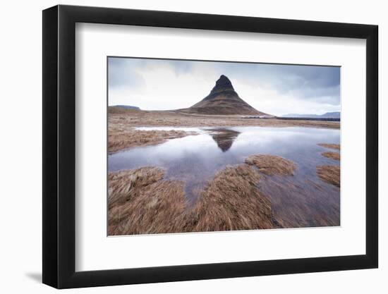 Reflection of Kirkjufell mountain on the Snaefellsnes Peninsula, Iceland-Rick Daley-Framed Photographic Print