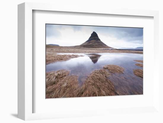 Reflection of Kirkjufell mountain on the Snaefellsnes Peninsula, Iceland-Rick Daley-Framed Photographic Print