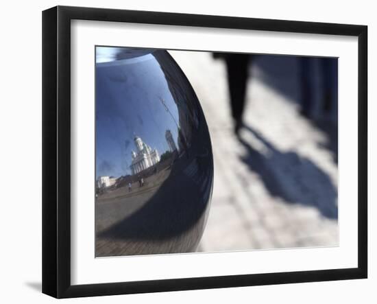 Reflection of Lutheran Cathedral, Senate Square, Helsinki, Finland, Scandinavia, Europe-Dallas & John Heaton-Framed Photographic Print