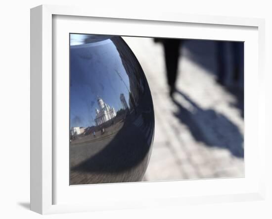 Reflection of Lutheran Cathedral, Senate Square, Helsinki, Finland, Scandinavia, Europe-Dallas & John Heaton-Framed Photographic Print