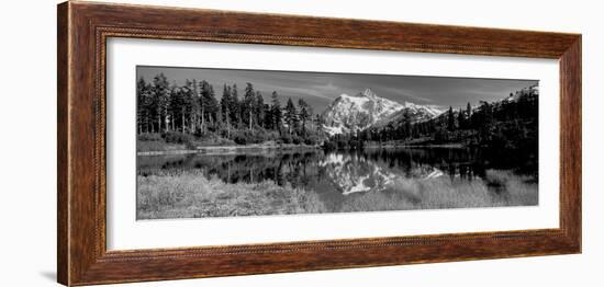 Reflection of Mountains in a Lake, Mt Shuksan, Picture Lake, North Cascades National Park-null-Framed Photographic Print