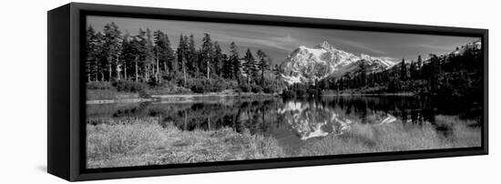 Reflection of Mountains in a Lake, Mt Shuksan, Picture Lake, North Cascades National Park-null-Framed Premier Image Canvas