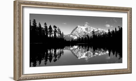 Reflection of Mountains in a Lake, Mt Shuksan, Picture Lake, North Cascades National Park-null-Framed Photographic Print