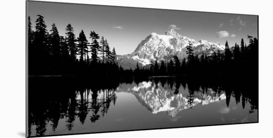 Reflection of Mountains in a Lake, Mt Shuksan, Picture Lake, North Cascades National Park-null-Mounted Photographic Print