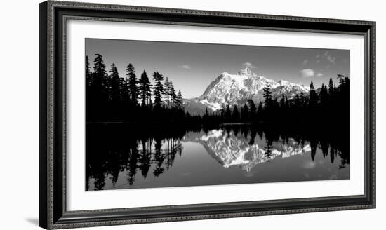 Reflection of Mountains in a Lake, Mt Shuksan, Picture Lake, North Cascades National Park-null-Framed Photographic Print