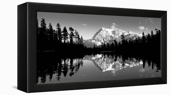 Reflection of Mountains in a Lake, Mt Shuksan, Picture Lake, North Cascades National Park-null-Framed Premier Image Canvas