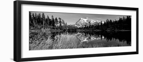 Reflection of Mountains in a Lake, Mt Shuksan, Picture Lake, North Cascades National Park-null-Framed Photographic Print