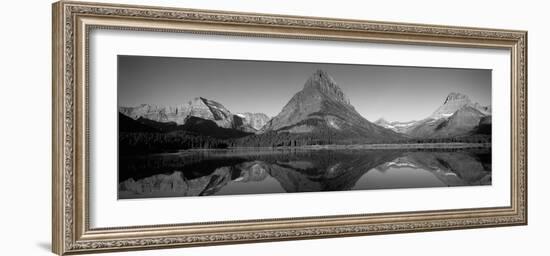 Reflection of Mountains in a Lake, Swiftcurrent Lake, Many Glacier, Us Glacier National Park-null-Framed Photographic Print