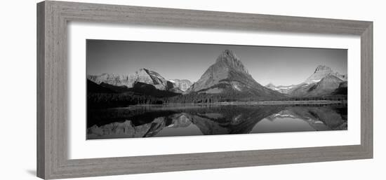 Reflection of Mountains in a Lake, Swiftcurrent Lake, Many Glacier, Us Glacier National Park-null-Framed Photographic Print