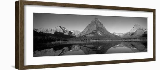 Reflection of Mountains in a Lake, Swiftcurrent Lake, Many Glacier, Us Glacier National Park-null-Framed Photographic Print