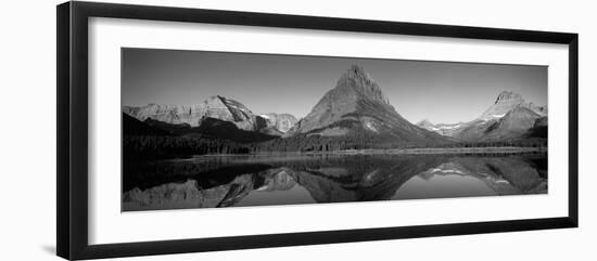 Reflection of Mountains in a Lake, Swiftcurrent Lake, Many Glacier, Us Glacier National Park-null-Framed Photographic Print