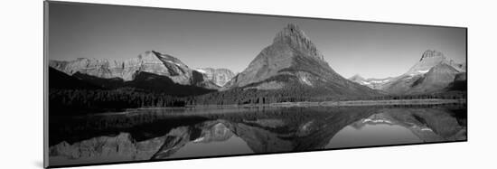 Reflection of Mountains in a Lake, Swiftcurrent Lake, Many Glacier, Us Glacier National Park-null-Mounted Photographic Print