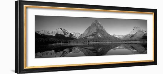 Reflection of Mountains in a Lake, Swiftcurrent Lake, Many Glacier, Us Glacier National Park-null-Framed Photographic Print