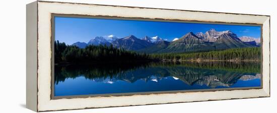 Reflection of Mountains in Herbert Lake, Banff National Park, Alberta, Canada-null-Framed Premier Image Canvas