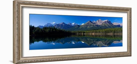 Reflection of Mountains in Herbert Lake, Banff National Park, Alberta, Canada-null-Framed Photographic Print