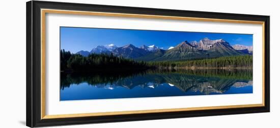 Reflection of Mountains in Herbert Lake, Banff National Park, Alberta, Canada-null-Framed Photographic Print