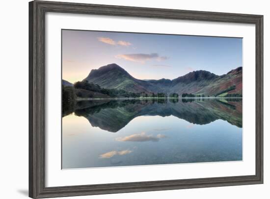 Reflection of Mountains in the Lake, Buttermere Lake, English Lake District, Cumbria, England-null-Framed Photographic Print