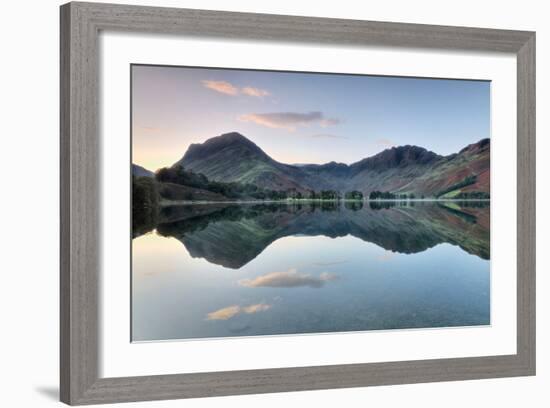 Reflection of Mountains in the Lake, Buttermere Lake, English Lake District, Cumbria, England-null-Framed Photographic Print