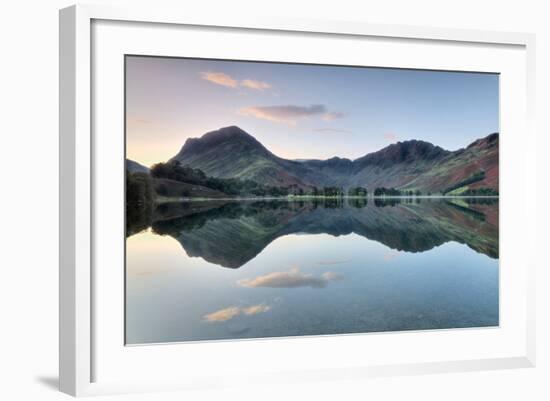 Reflection of Mountains in the Lake, Buttermere Lake, English Lake District, Cumbria, England-null-Framed Photographic Print