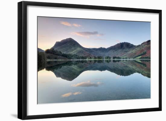 Reflection of Mountains in the Lake, Buttermere Lake, English Lake District, Cumbria, England-null-Framed Photographic Print