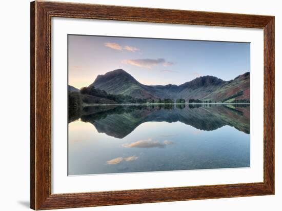 Reflection of Mountains in the Lake, Buttermere Lake, English Lake District, Cumbria, England-null-Framed Photographic Print