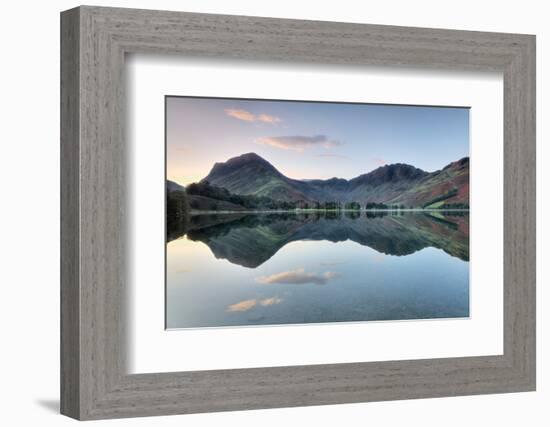 Reflection of Mountains in the Lake, Buttermere Lake, English Lake District, Cumbria, England-null-Framed Photographic Print