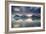 Reflection of mountains on ocean at sunset in Vatnajokull National Park in eastern Iceland-Alex Saberi-Framed Photographic Print