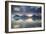 Reflection of mountains on ocean at sunset in Vatnajokull National Park in eastern Iceland-Alex Saberi-Framed Photographic Print