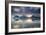 Reflection of mountains on ocean at sunset in Vatnajokull National Park in eastern Iceland-Alex Saberi-Framed Photographic Print