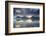 Reflection of mountains on ocean at sunset in Vatnajokull National Park in eastern Iceland-Alex Saberi-Framed Photographic Print