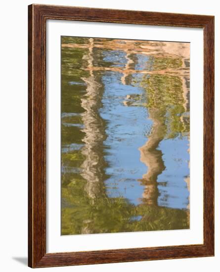 Reflection of Palm Trees in River, Jekyll Island, Georgia, USA-Joanne Wells-Framed Photographic Print