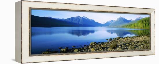 Reflection of Rocks in a Lake, Mcdonald Lake, Glacier National Park, Montana, USA-null-Framed Premier Image Canvas