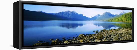 Reflection of Rocks in a Lake, Mcdonald Lake, Glacier National Park, Montana, USA-null-Framed Premier Image Canvas