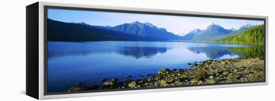 Reflection of Rocks in a Lake, Mcdonald Lake, Glacier National Park, Montana, USA-null-Framed Premier Image Canvas