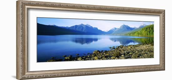 Reflection of Rocks in a Lake, Mcdonald Lake, Glacier National Park, Montana, USA-null-Framed Photographic Print