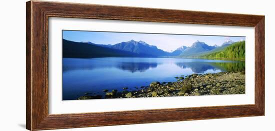 Reflection of Rocks in a Lake, Mcdonald Lake, Glacier National Park, Montana, USA-null-Framed Photographic Print