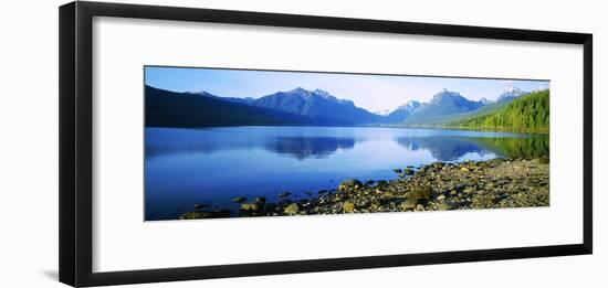 Reflection of Rocks in a Lake, Mcdonald Lake, Glacier National Park, Montana, USA-null-Framed Photographic Print