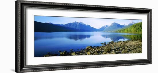 Reflection of Rocks in a Lake, Mcdonald Lake, Glacier National Park, Montana, USA-null-Framed Photographic Print