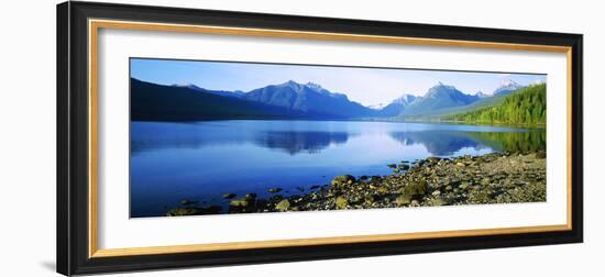 Reflection of Rocks in a Lake, Mcdonald Lake, Glacier National Park, Montana, USA-null-Framed Photographic Print