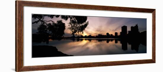 Reflection of Skyscrapers in a Lake, Lake Merritt, Oakland, California, USA-null-Framed Photographic Print