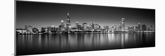 Reflection of skyscrapers in a lake, Lake Michigan, Digital Composite, Chicago, Cook County, Ill...-null-Mounted Photographic Print