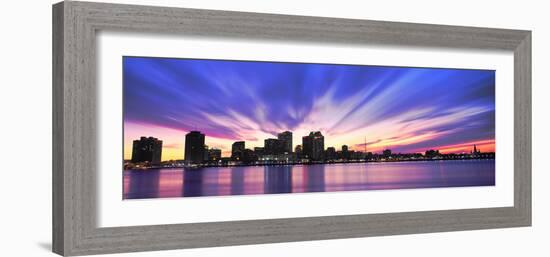 Reflection of Skyscrapers on Water, River Mississippi, New Orleans, Louisiana, USA-null-Framed Photographic Print