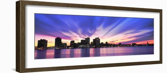 Reflection of Skyscrapers on Water, River Mississippi, New Orleans, Louisiana, USA-null-Framed Photographic Print