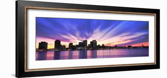 Reflection of Skyscrapers on Water, River Mississippi, New Orleans, Louisiana, USA-null-Framed Photographic Print