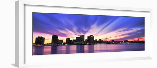 Reflection of Skyscrapers on Water, River Mississippi, New Orleans, Louisiana, USA-null-Framed Photographic Print