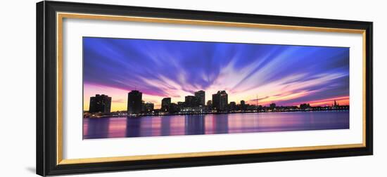 Reflection of Skyscrapers on Water, River Mississippi, New Orleans, Louisiana, USA-null-Framed Photographic Print