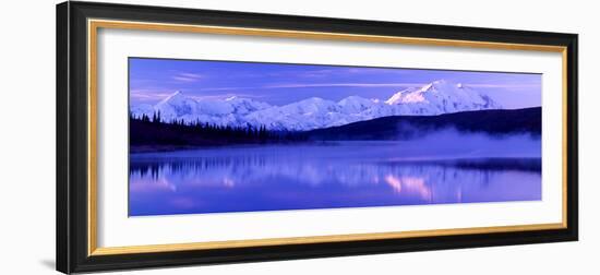 Reflection of Snow Covered Mountains on Water, Mt Mckinley, Wonder Lake, Denali National Park-null-Framed Photographic Print