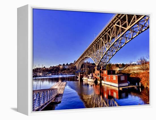 Reflection of the Aurora Bridge in Lake Union on a Cold Clear Seattle Morning, Washington, Usa-Richard Duval-Framed Premier Image Canvas